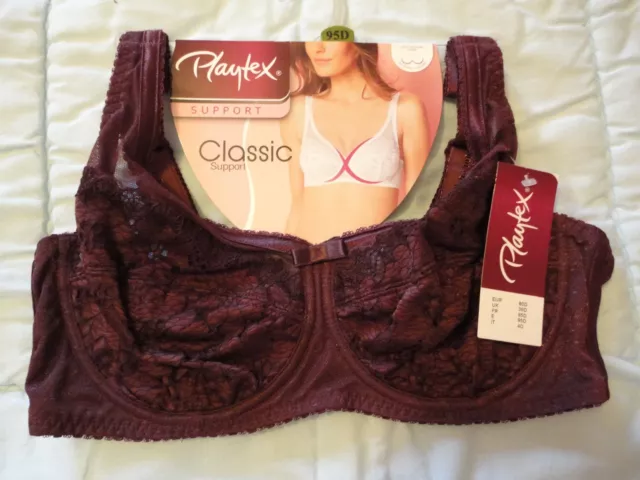 Soutien Gorge Playtex **Neuf** Coeur Croise Classique Dentelle Marron T 95 D