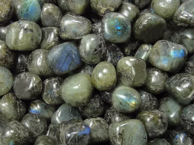 Three (3) Labradorite Tumbled Stones  Medium/Large Natural Tumble Stones