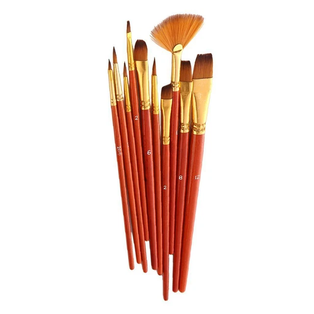 10 Set Di Pennelli Per Pittura Ad Olio Ad Acquerello Set Di Pennelli Per Pittura 3