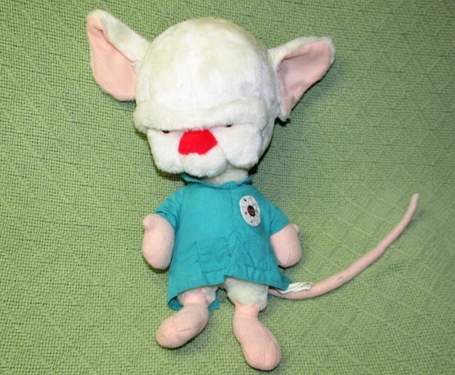 VINTAGE PINKY THE BRAIN ANIMANIACS PLUSH STUFFED 12" ANIMAL TOY 1997 w