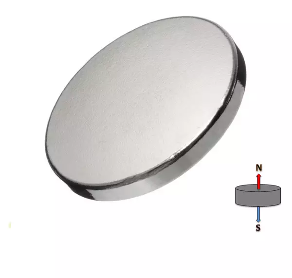 2 x Strong Neodymium Disc Magnets | 38.1mm x 6.35mm N52 Rare Earth 3