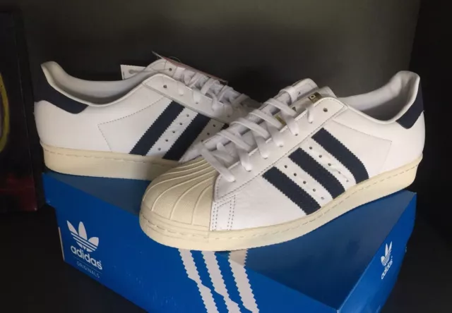 ADIDAS SUPERSTAR 80S Trace Blue white 9.5 Stan smith Ultra Boost
