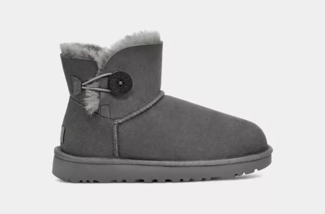 UGG Mini Bailey Button II Boot Gray Women's BRAND NEW ( Multiple Sizes )