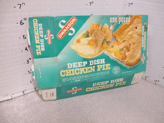 SWANSON 1960s chicken pie deep dish TV dinner frozen food box package Campbell's