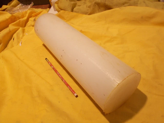 NATURAL UHMW ROD machinable plastic round bushing bar stock 4" OD x 14-1/2" LONG