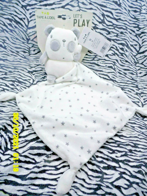🦋  Doudou Tao Tape A L'oeil Ours Panda Koala Blanc Gris Etoile 38Cm 100% Neuf