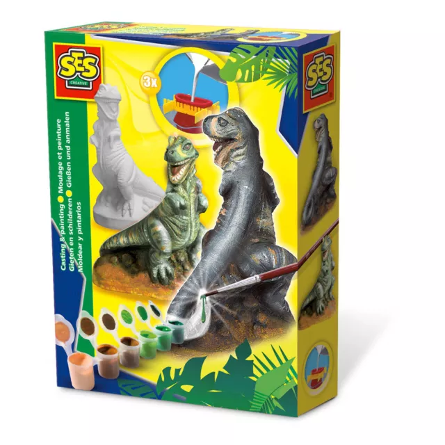 SES CREATIVE Niños T-Rex Fundición Y Set Pintura, Unisex, 5A 12 Años