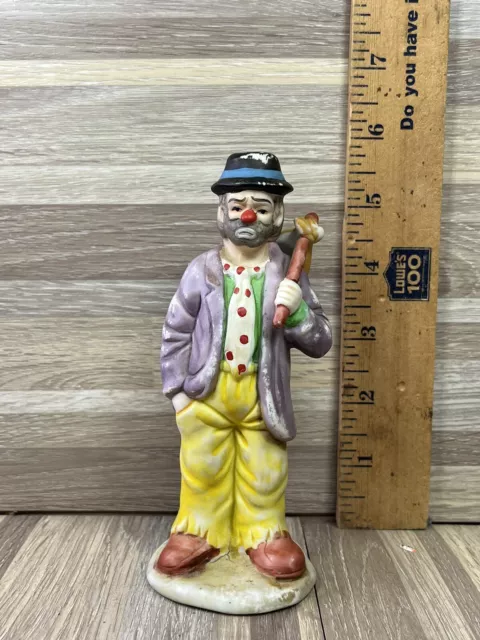 Emmett Kelly Jr. 6" Porcelain Clown Figurine By Flambro Colorful Hobo Clown