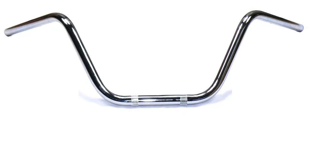 Guidon Moto Universel Zero-Drag 22 Mm Chromé - Style Café Racer, Scrambler, Custom
