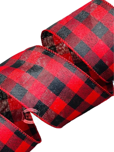 WEIHNACHTSKANTBAND ROT GEPRÜFT 63 mm BREITE GESCHENKVERPACKUNG HANDWERK DEKORATION