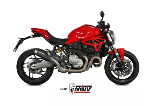 Mivv Exhaust For Ducati Monster 821 2018 > Gp Pro Black Stainless Steel No Kat