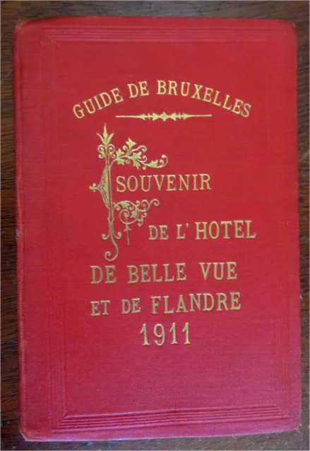 Hotel de Belle Vue Flandres Brussels Belgium 1911 tourist souvenir guide w/ map 2