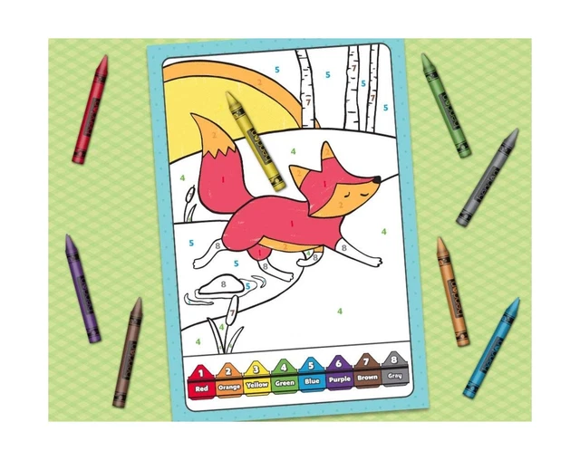 BENDON 32PAGE COLOR by Number Coloring and Activity Book with 8