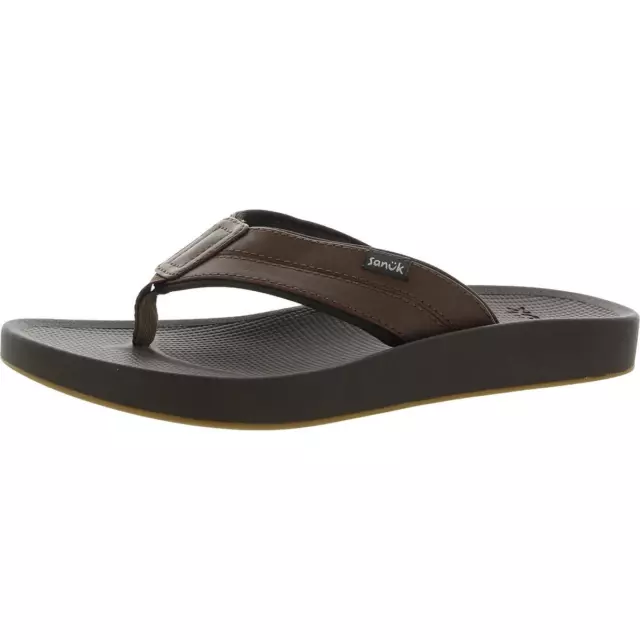 SANUK MENS BROWN Flats Slip On Thong Sandals Shoes 7 Medium (D) BHFO ...
