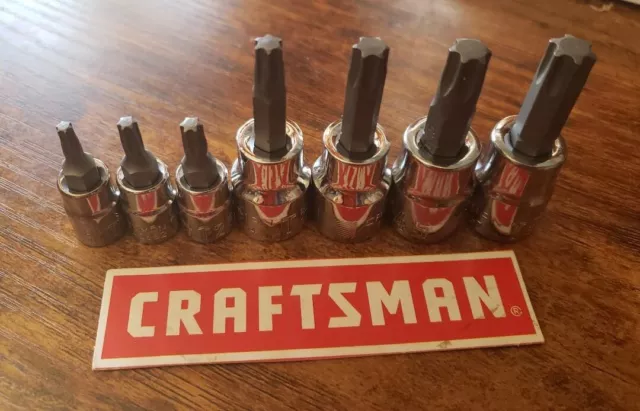 CRAFTSMAN HAND TOOLS 7pc 1/4 3/8 dr Torx / Star bit ratchet wrench socket set