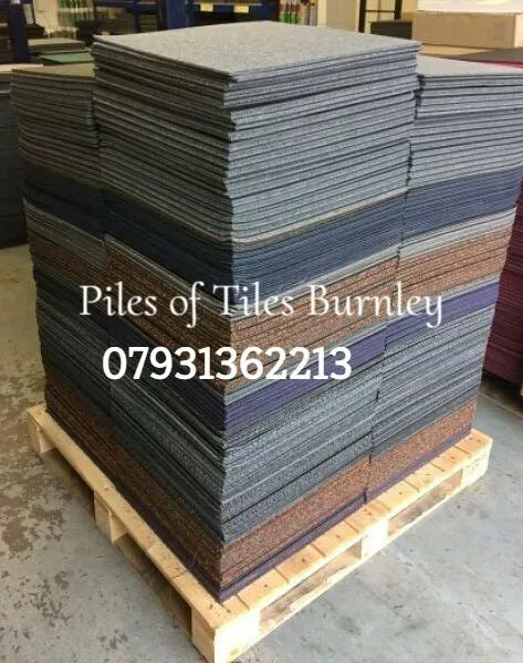 400 Mixed Brand New Commercial Heavy Contract  Carpet Tiles only £399 Delivered