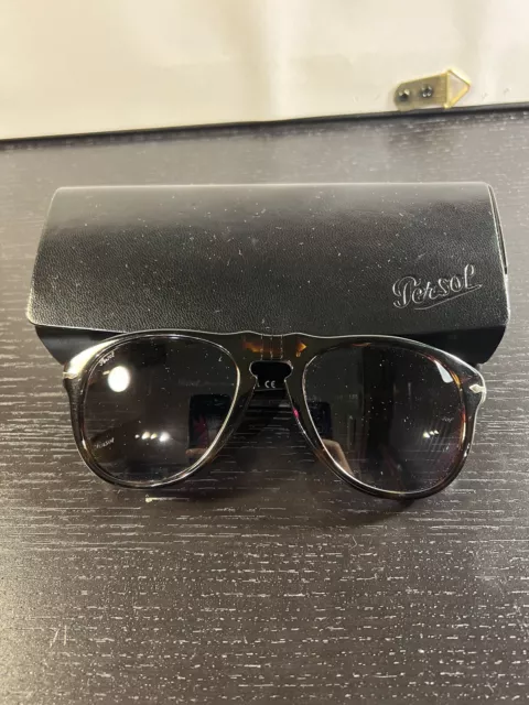 Persol PO0649 Occhiali da Sole per Uomo, Taglia Lenti 52mm - Havana/Blu Sfumato