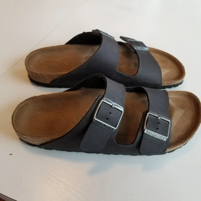 Birkenstock Arizona Slide Sandals, Black Leather, Women's 42 EU (US 10)