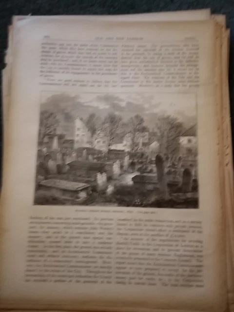 ZZ16  Ephemera 1894 Victorian book picture bunhill fields burial ground 1876