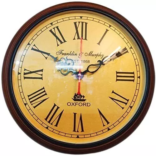 Wooden Wall Clock 12 Inch Franklin Modern Style Number World Time Wall  WC07