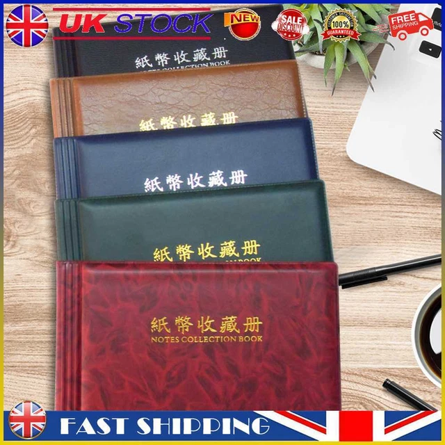20 Pages Paper Money Currency Banknote Collection Book Storage Album #gib