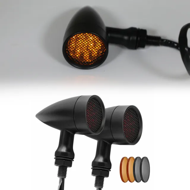 M10 Universal Motorcycle Turn Signal Light Indicators Blinker Lamp Black N