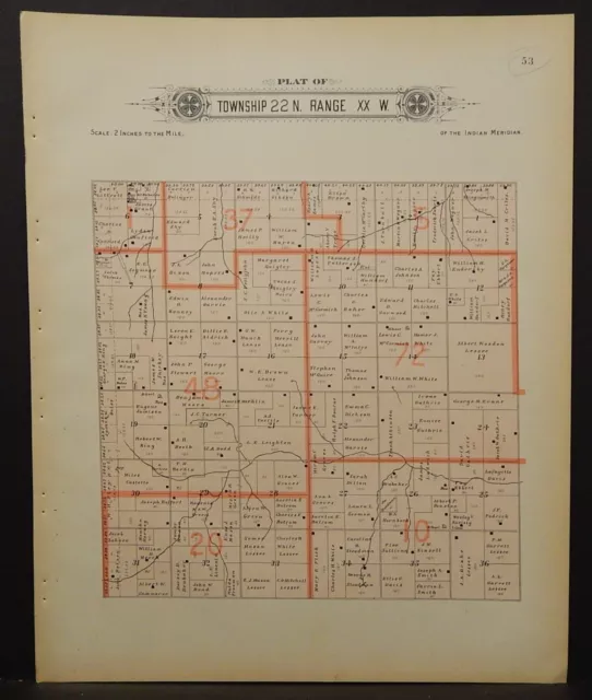 Oklahoma Woodward County Map Woodward Township 1910  !R6#35