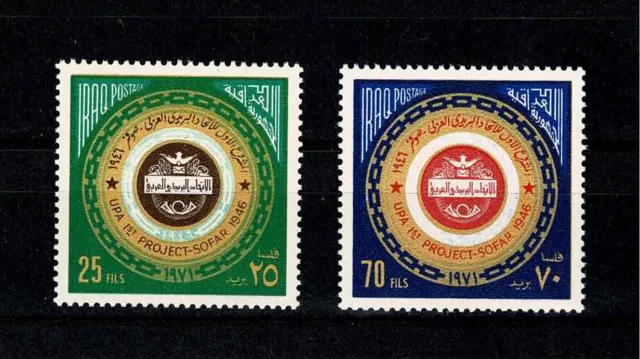 25Th Anniv Of Founding Of Arab Postal Union At Sofar. Full Set Of Two Stamps Mnh