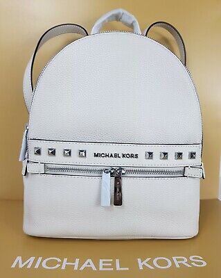 Logo plaque zipped backpack di Michael Kors in Bianco Donna Borse da Zaini da 