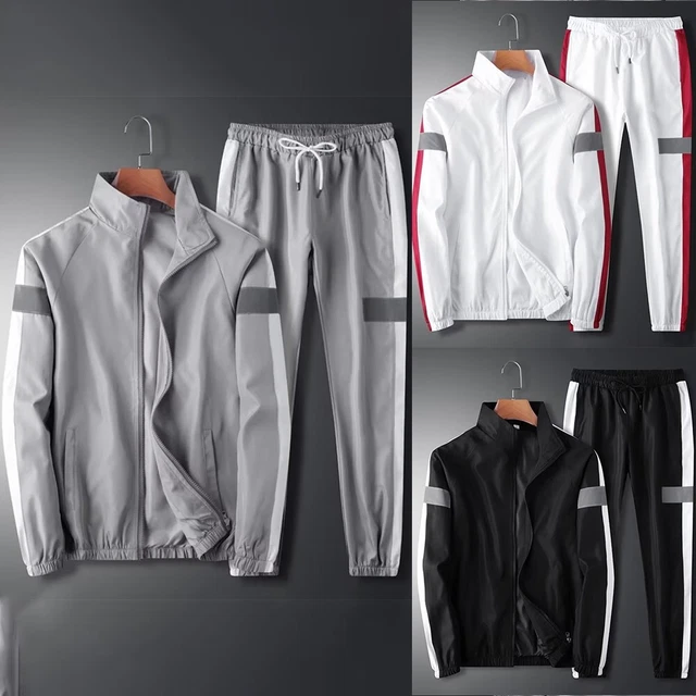 Tute Uomo Tempo Libero Tuta da Ginnastica Blocco di Colore Autunno Giacca Jogger