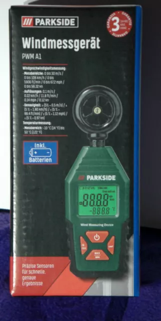 Parkside Windmessgerät Anemometer Temperatur + Windmesser  PWM A1 - NEU OVP