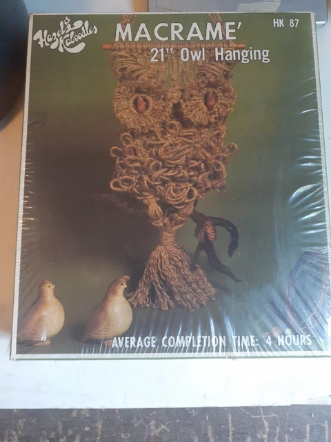 Nuevo Hazels Kaboodles Macrame Búho Colgante De Colección