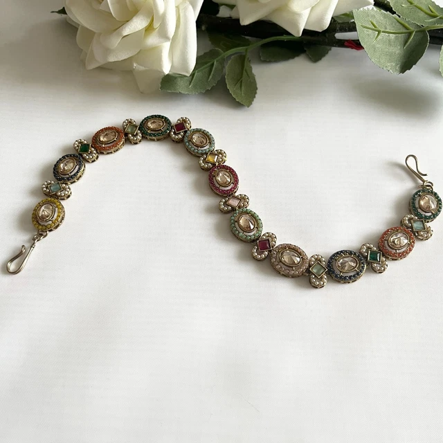 Copricapo con nappa e strass, stile flapper, con catena di