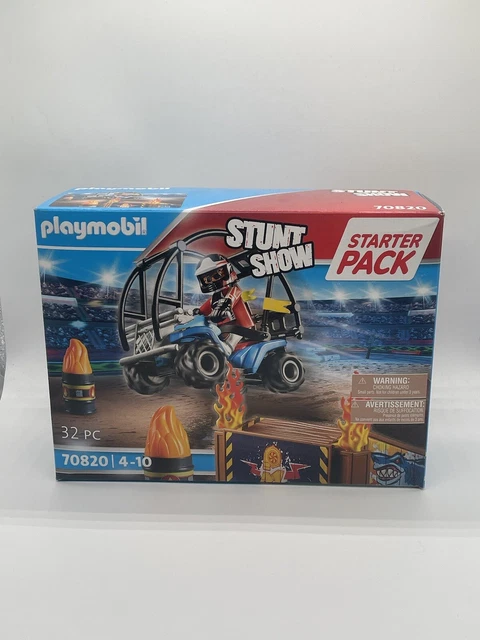 PLAYMOBIL Stuntshow Starter Pack – Quad Mit Feuerrampe & Stuntman, Action-Spielzeug Für Kinder Ab 4 Jahren (32 Teile)