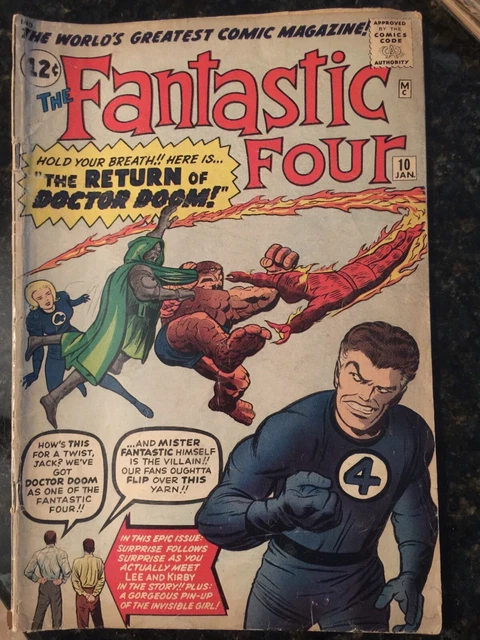 Fantastic Four 10 Marvel 1962 Doctor Doom - Jack Kirby Stan Lee