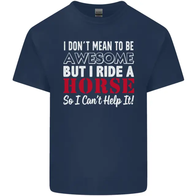 T-shirt top da uomo in cotone I Dont Mean to Be I Ride a Horse 2