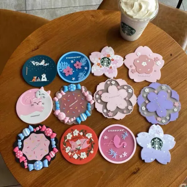 Starbucks Sakura Coaster Silicone Mat Water Coffee Mug Cup Insulate Cushion Gift