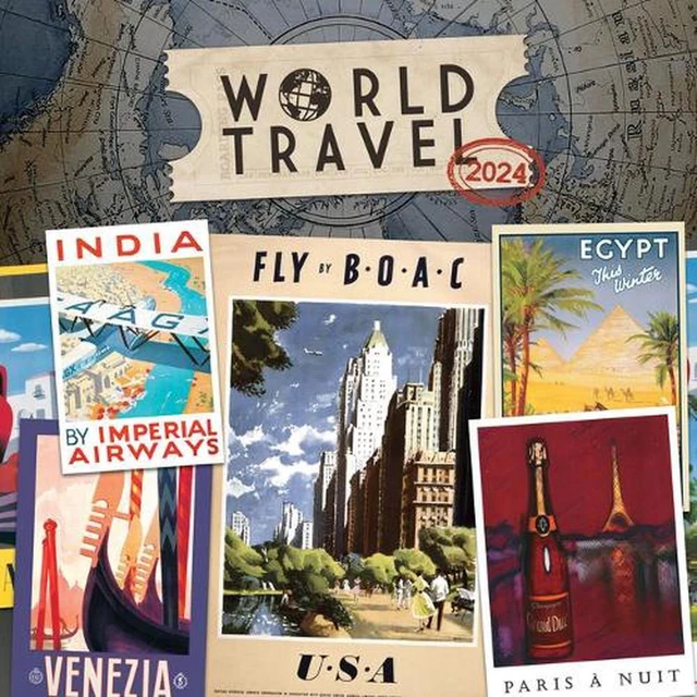 2024 WORLD TRAVEL Wall Calendar by Carousel Calendars 16.90 PicClick