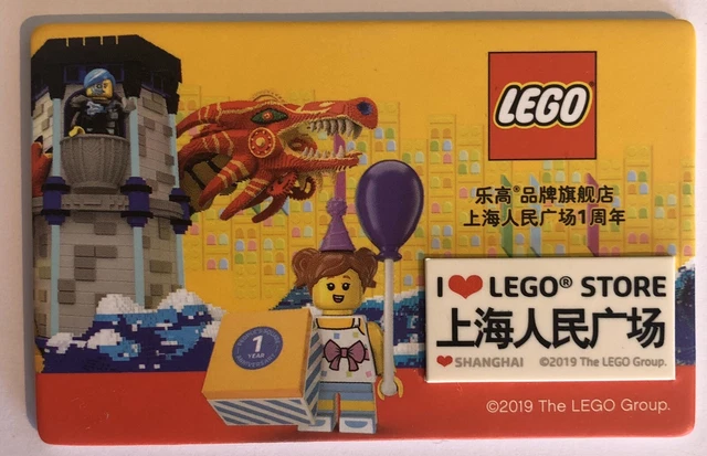 LEGO CHINA SHANGHAI I Love Lego Store Printed Tile On Card Rare
