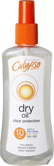 Calypso Wet Skin Dry Oil Spray with SPF10, 200 ml