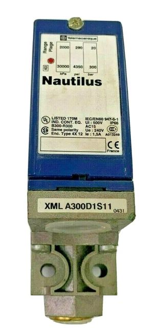 XMLA300D1S11  XML Nautilus  Pressure Switch 20 to 300 bar
