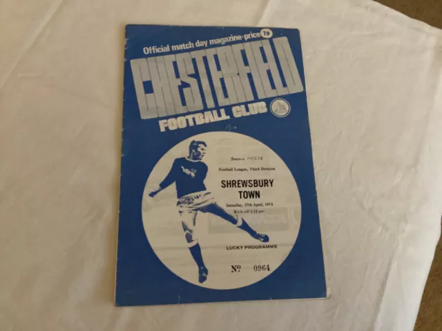 Chesterfield v Shrewsbury Town Div 3 1973/74