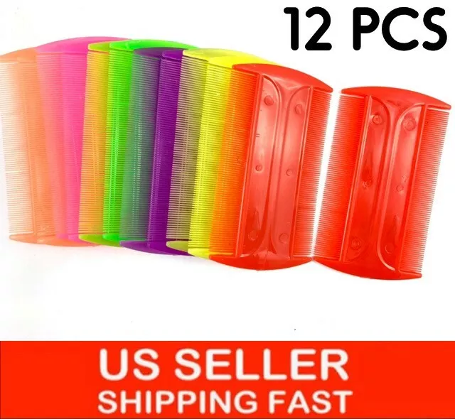 12 Double Sided Combs For Head Nit Lice Dectection Hair Kids Pet Flea removal US