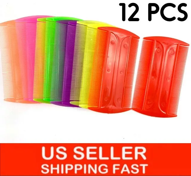 12 Pcs Lice Nit Flea Removal Combs / 12 Peines Doble Finos Para Los Piojos
