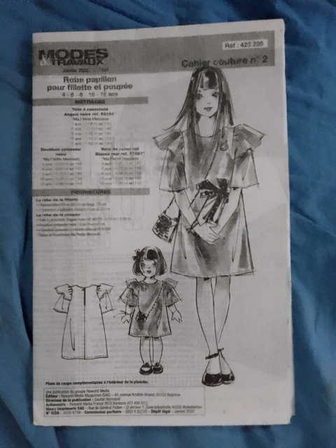 Patron De Couture Pour Vêtements De Poupée (Modes Et Travaux) - Édition Complète De Janvier 2021, Non Découpé