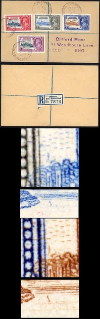 Somaliland SG87k/88k 1935 Silver Jubilee 2a 3a Kite and Vertical Log on Cover
