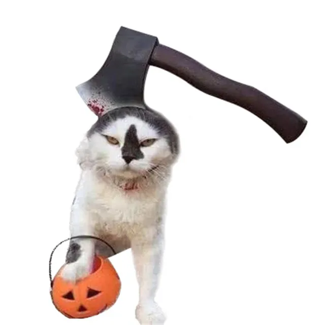 Dog Cat Pet Funny Novelty Scary Horror Halloween Costume Cosplay Hat Headband