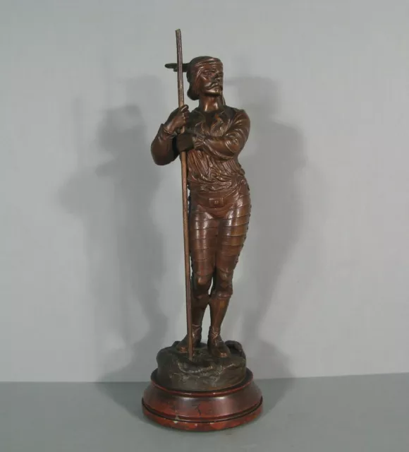 Guerrier Ancien Homme Grec Sculpture Bronze Ancien Signé Léon Perzinka