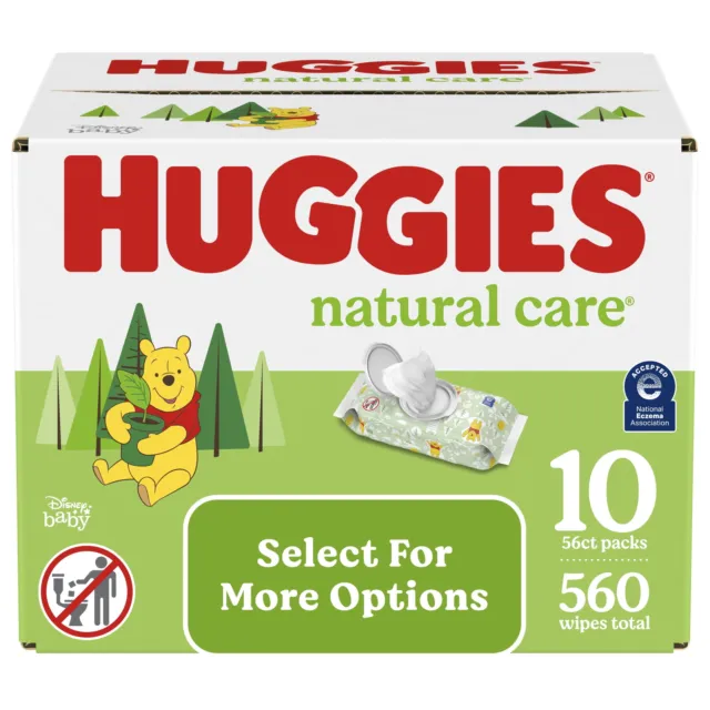 Natural Care Sensitive Baby Wipes,Unscented,Hypoallergenic,10 Pack(560 Total Ct)