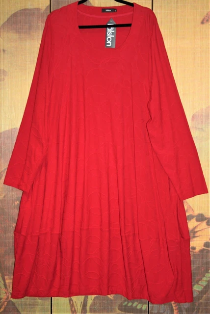 RALSTON XL Fabulous Jersey Bubble Dress 50-62"Bust Oversize Red Jacquard Swirl RALSTON XL Fabulous Jersey Bubble Dress 50-62"Bust Oversize Red Jacquard Swirl